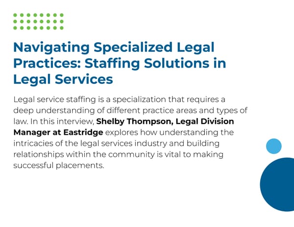 Legal Services Staffing: An interview with Shelby Thompson, Legal Division Manager - Page 2