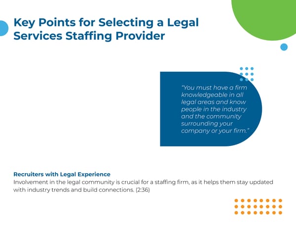 Legal Services Staffing: An interview with Shelby Thompson, Legal Division Manager - Page 12