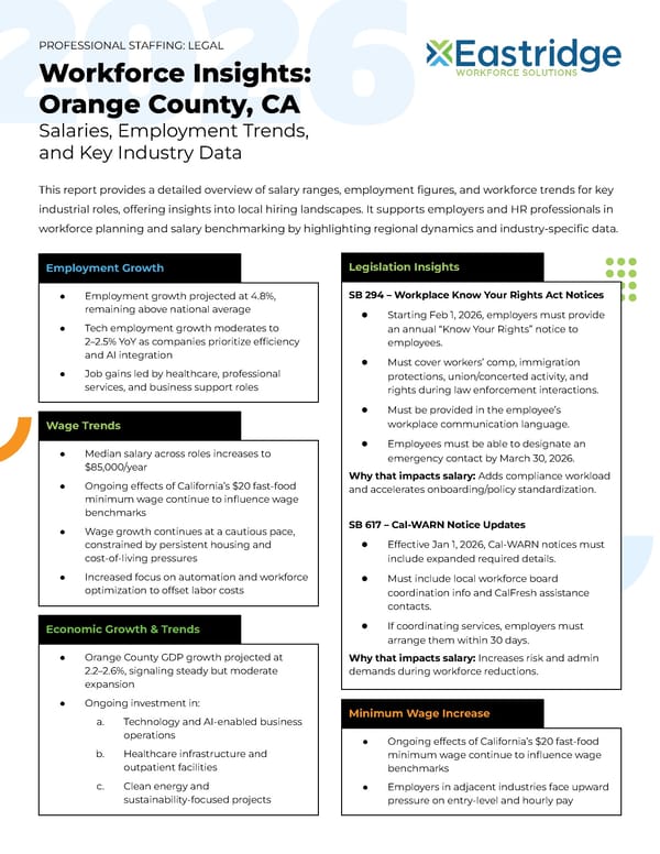 Workforce Insights: Orange County Professional (Legal) - Page 1
