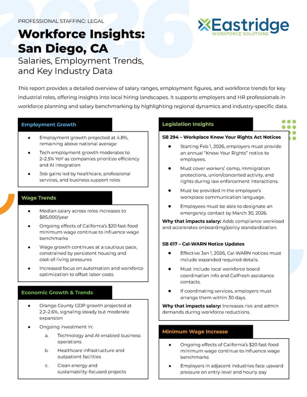 Workforce Insights: San Diego Professional (Legal) - Page 1
