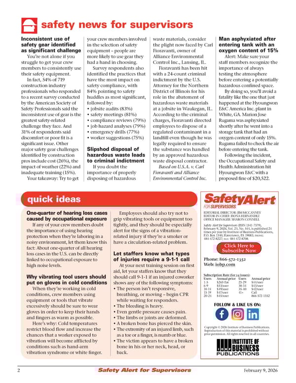 Safety Alert for Supervisors: 2/9/2026 - Page 2