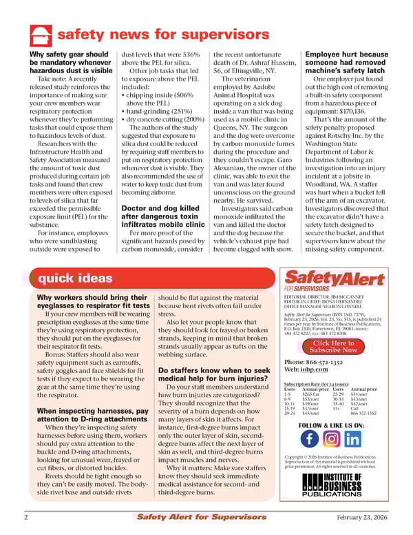 Safety Alert for Supervisors: 2/23/2026 - Page 2