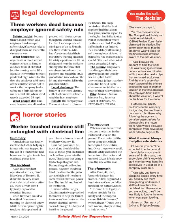 Safety Alert for Supervisors: 3/23/26 - Page 3