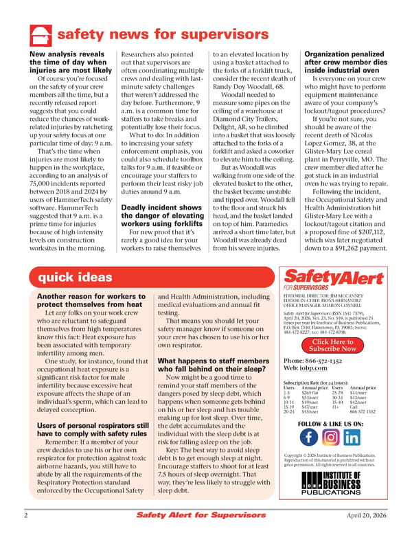 Safety Alert for Supervisors: 4/20/26 - Page 2