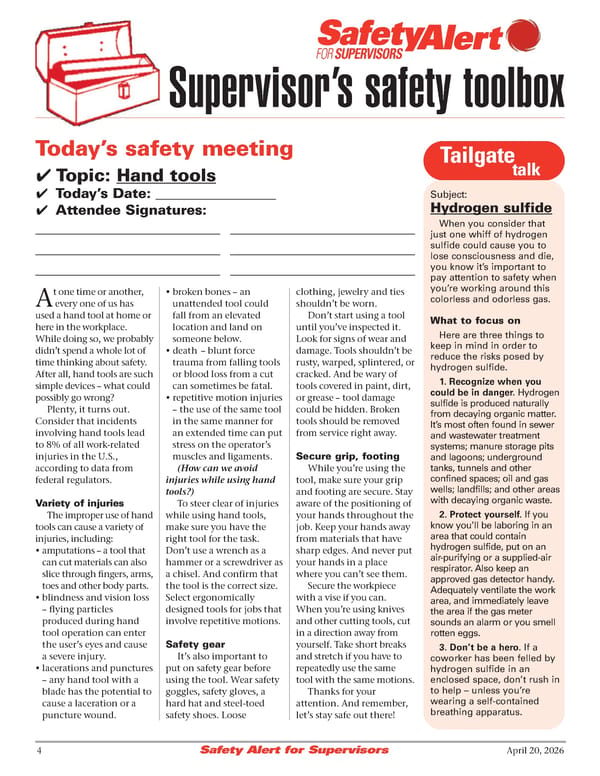 Safety Alert for Supervisors: 4/20/26 - Page 4