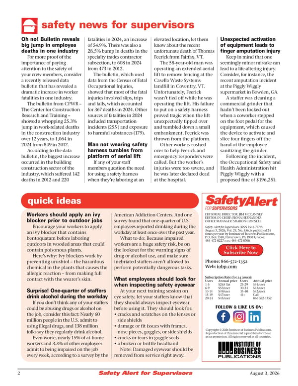 Safety Alert for Supervisors: 08/03/2026 - Page 2