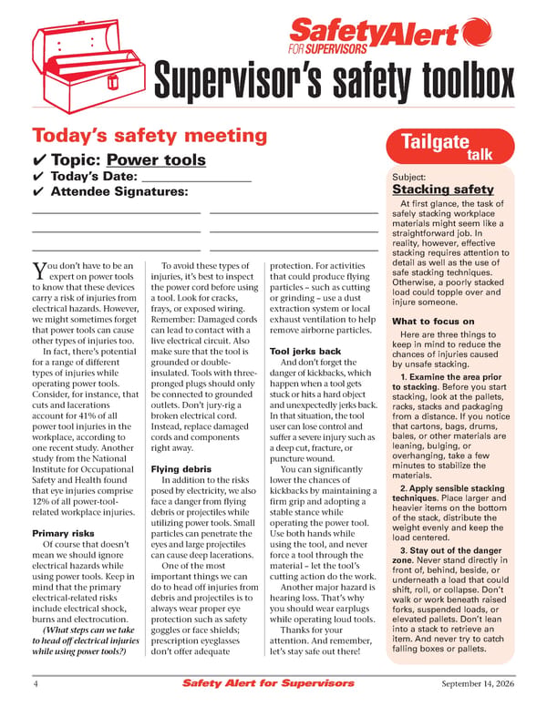 Safety Alert for Supervisors: 9/14/2026 - Page 4